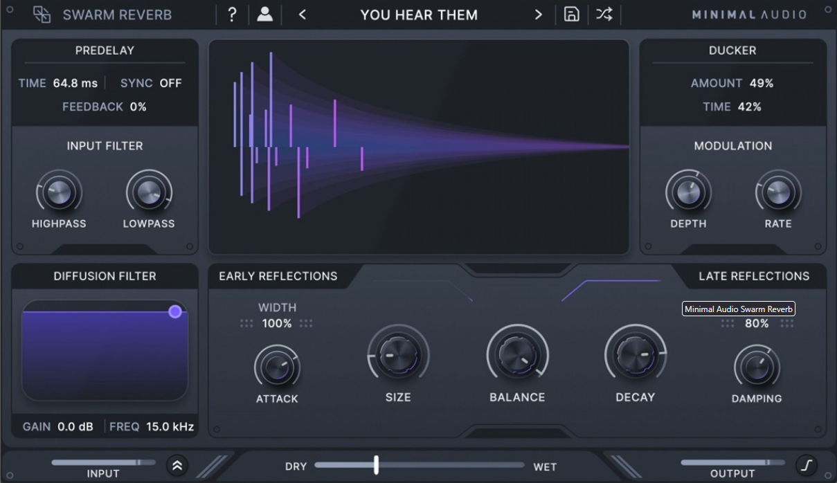 Minimal Audio Swarm Reverb